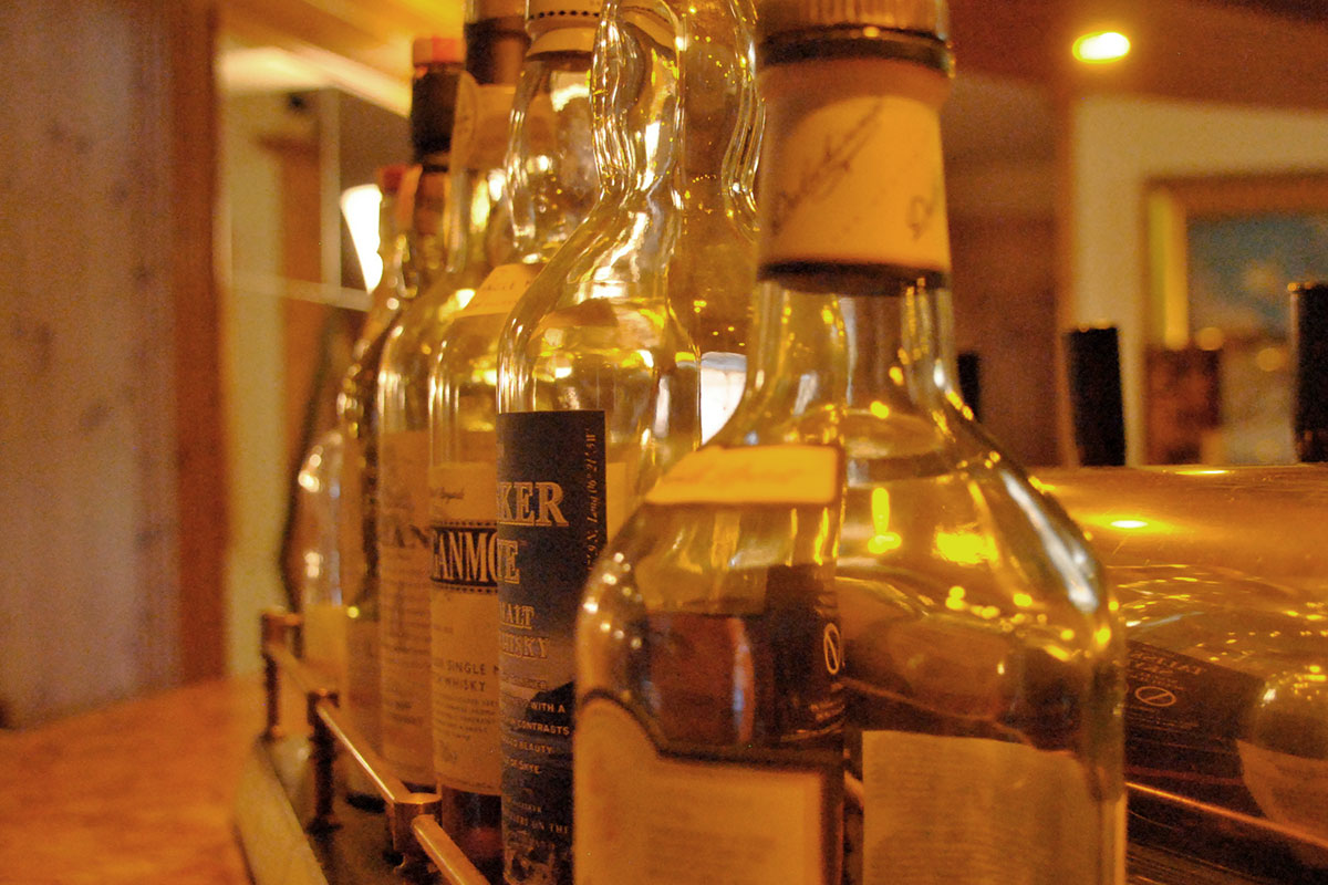 A selection of bottles of various spirits.